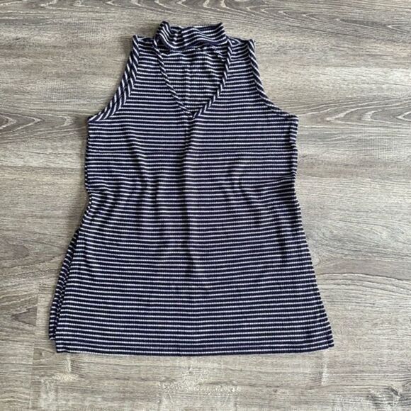 Cloud chaser Choker style slit V Neck Striped tank XS - Picture 1 of 5